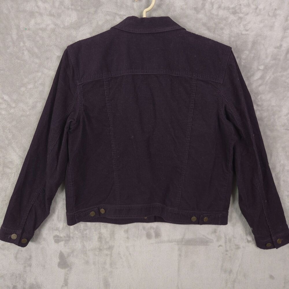 Vintage Lauren Jeans Company Corduroy Trucker Jacket Women Purple XL Y2K Retro - Picture 2 of 13